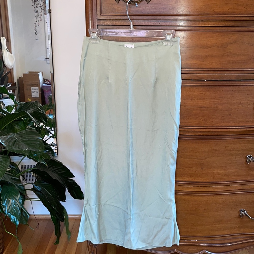 Princess Polly satin sage midi skirt- never worn
